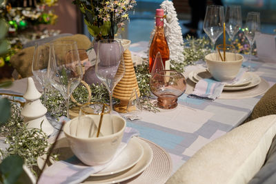 Place setting on table