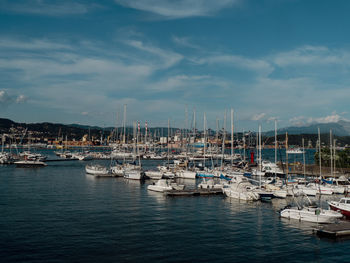 Boats in harbor