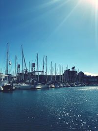 Sailboats in marina