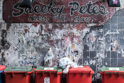 Close-up of red wall