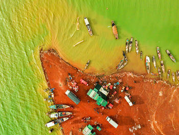 High angle view of cigarette on water