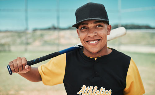 Portrait of male baseball player