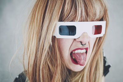 Close-up portrait of young woman