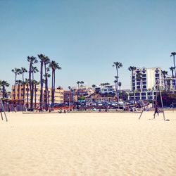 Panoramic view of people on beach