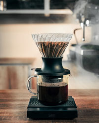 Close-up of coffee on table