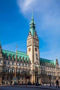 Hamburg city hall buildiing in the altstadt quarter in the city center at the rathausmarkt square