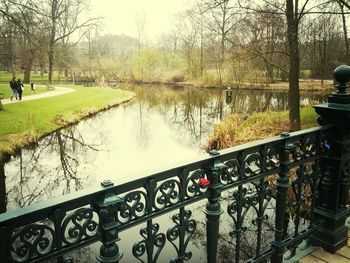 View of canal along trees