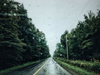 Road amidst trees against sky