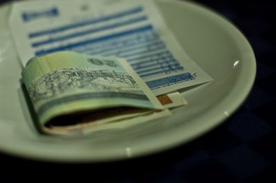 Close-up of food on table