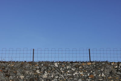 Chainlink fence against clear sky