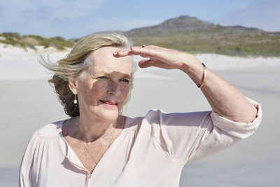 Portrait of a senior woman by the sea