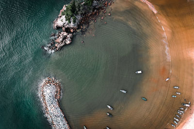 High angle view of beach