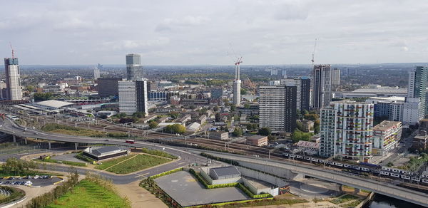 High angle view of cityscape