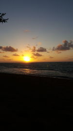 Scenic view of sea at sunset