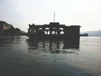 Reflection of built structures in water