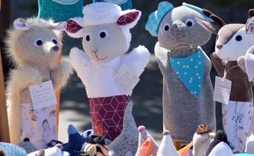 Close-up of stuffed toys