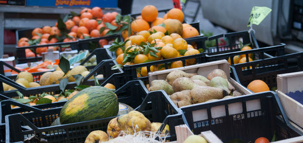 Fruits for sale at market stall