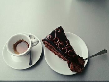 Close-up of coffee cup on table