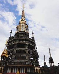 Low angle view of temple building against sky