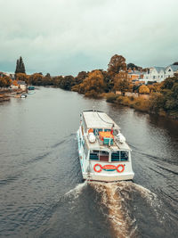 A passing boat along the river dee