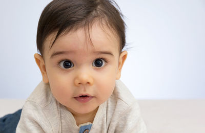 Close-up portrait of cute baby