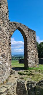 Old ruins against blue sky