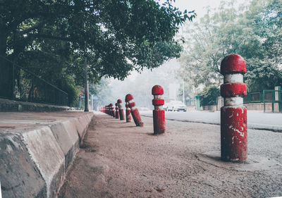 View of people walking on footpath