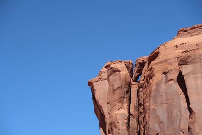 Close up of top of massive stone in monument valley