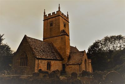 Low angle view of historic building against sky