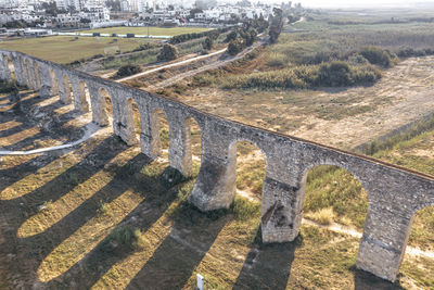 High angle view of bridge