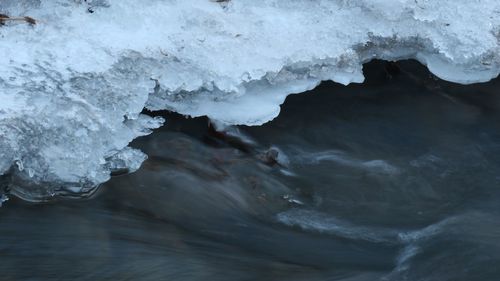 Close-up of frozen sea