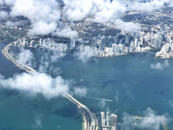 Aerial view of buildings in city