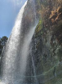 Water splashing on rocks