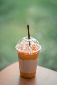 Close-up of coffee on table