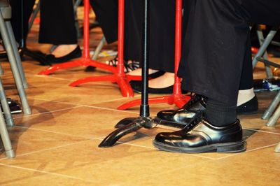 Low section of people standing on stage