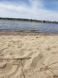 Scenic view of beach against sky