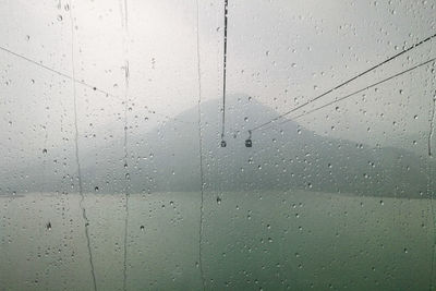 Full frame shot of wet glass window