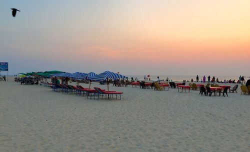 Scenic view of sea at sunset