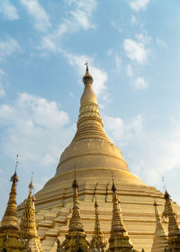 Low angle view of pagoda against sky