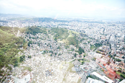 High angle view of cityscape against sky