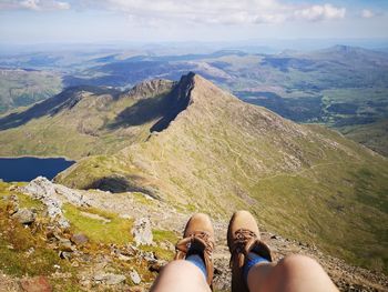 Low section of legs on mountain