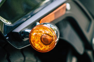 High angle view of clock on car windshield