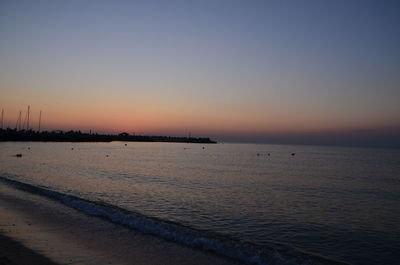 Scenic view of sea during sunset