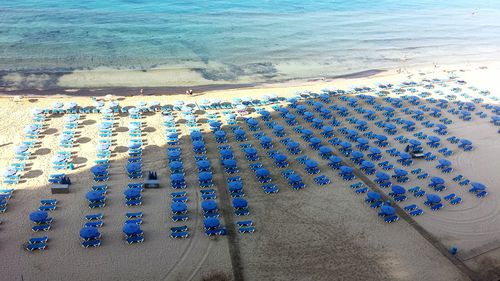 High angle view of swimming pool at beach