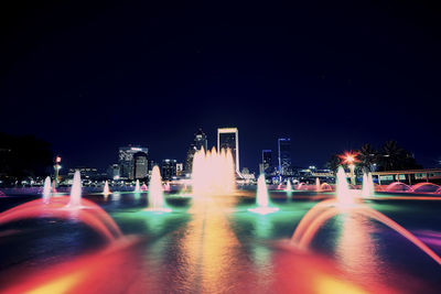 Illuminated city at night