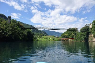 Bridge over river against sky