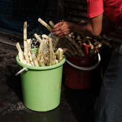 Midsection of person preparing food