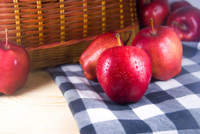 Close-up of apples in basket