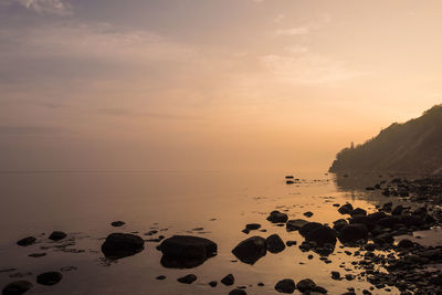 Scenic view of sea during sunrise