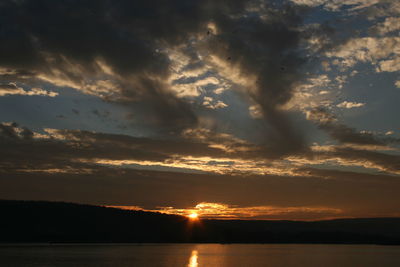 Scenic view of dramatic sky during sunset